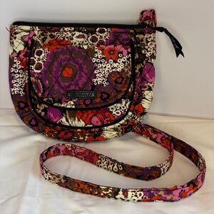 Vera Bradley Women's Floral Crossbody Bag - Purple and Red